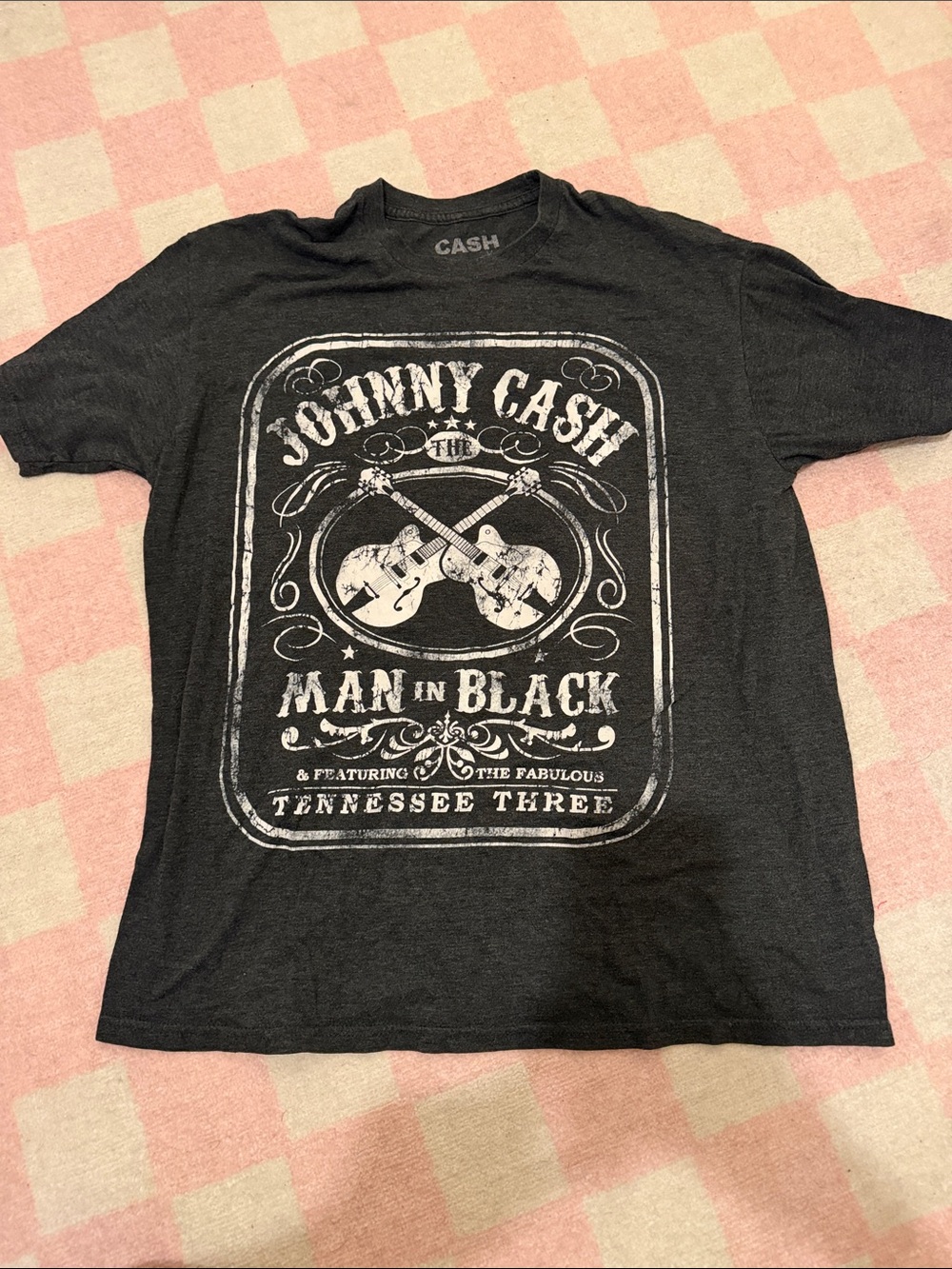 LG Johnny Cash 'Man in Black' Short Sleeve Graphic Tee - Black & White